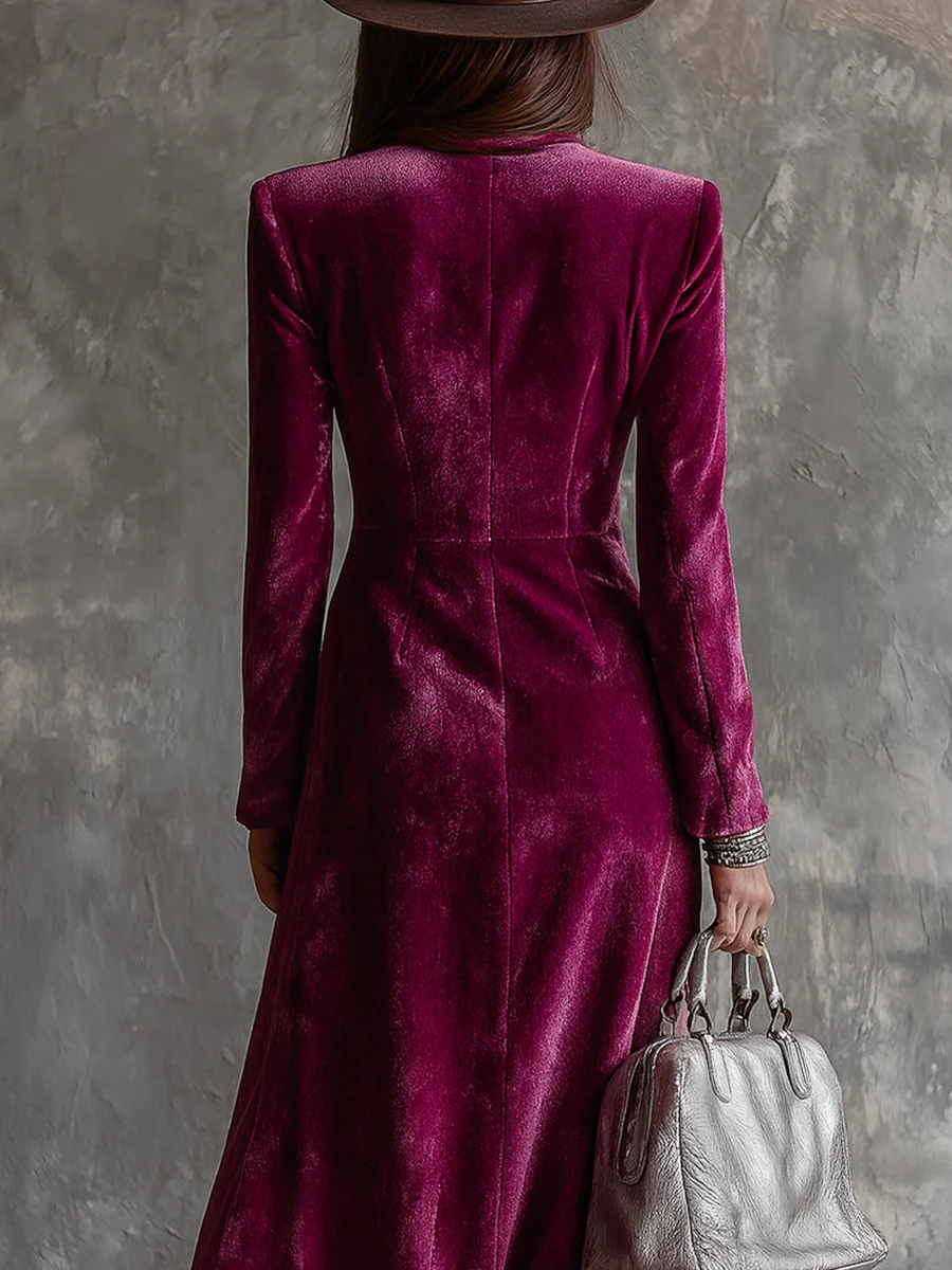 Danuta | Welurowa Sukienka Blazer Maxi